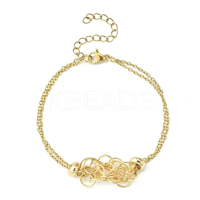 Ion Plating(IP) 304 Stainless Steel Macrame Pouch Empty Stone Holder for Link Braclets Making BJEW-JB09559-1