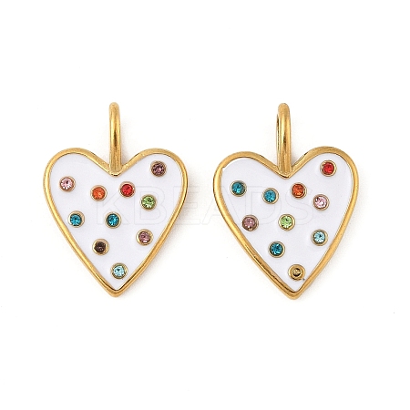 304 Stainless Steel Enamel Pendants STAS-P380-62G-1