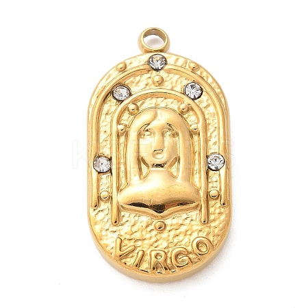 304 Stainless Steel Pendants STAS-F349-03G-12-1