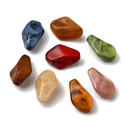Opaque Acrylic Beads OACR-H051-10-1