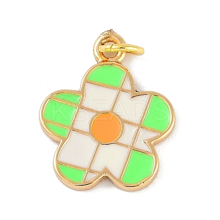 Brass Enamel Pendants KK-B114-15G-03-1