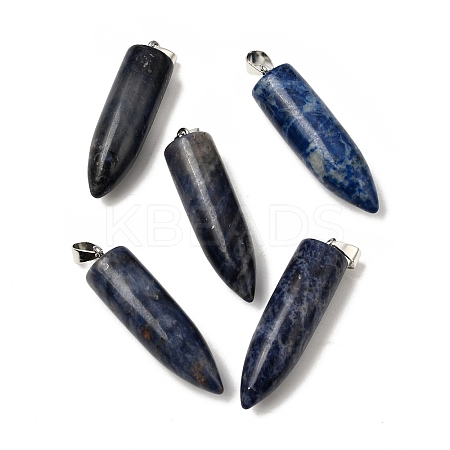 Natural Sodalite Pointed Pendants G-F820-12J-1