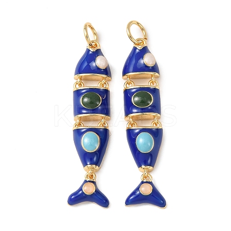 Brass Enamel Pendants KK-C143-44A-G02-1