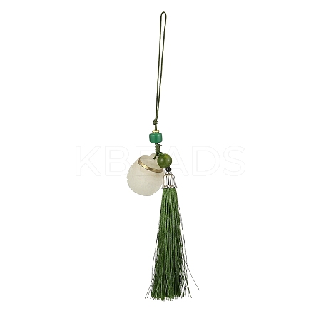 Resin Lotus Incense Balls Pendant Decorations LS-HJEW-D300-01A-02PG-1