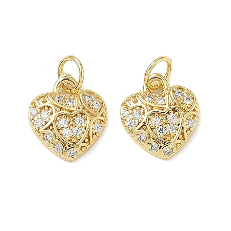 Brass Micro Pave Cubic Zirconia Pendants KK-I379-15G-02-1