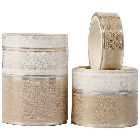 1Bag Lace Patterns PET Floral Decorative Tape Set AJEW-SP0002-74E-1