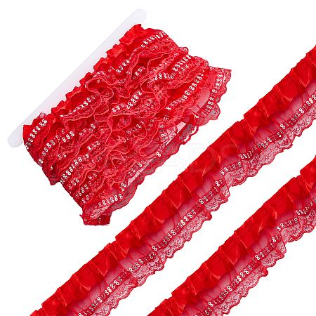5M Double Polyester Lace Trim for Sewing Decoration OCOR-CY0001-63A-1