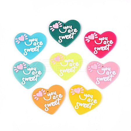 Opaque Acrylic Pendants BACR-N003-01-1