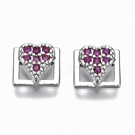 Brass Micro Pave Cubic Zirconia Cabochons KK-S061-49P-D-NR-1