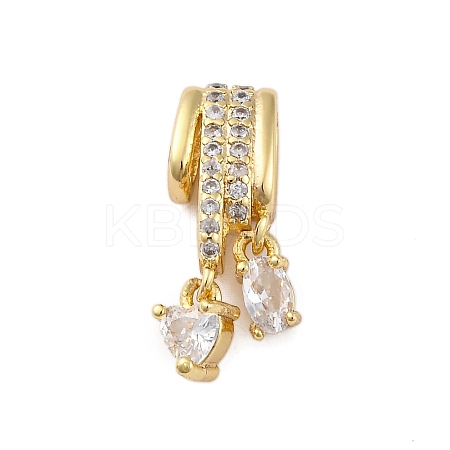 Brass Micro Pave Cubic Zirconia Tube Bails KK-P289-08G-1
