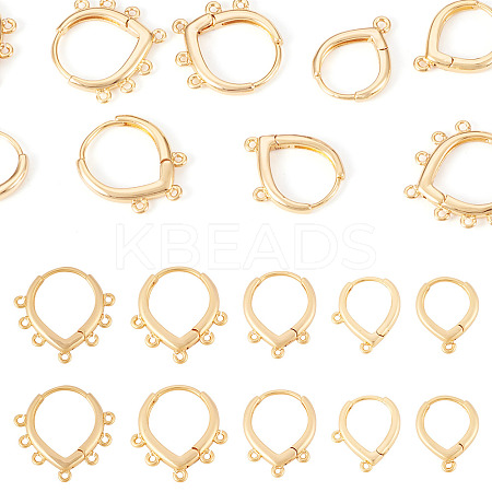 10Pcs 5 Styles Brass Hoop Earring Finding KK-TA0002-52-1