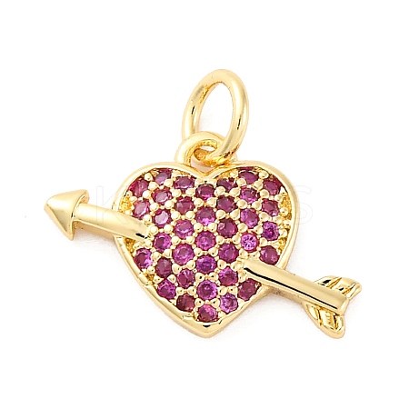 Brass Micro Pave Cubic Zirconia Pendants KK-S510-26G-1