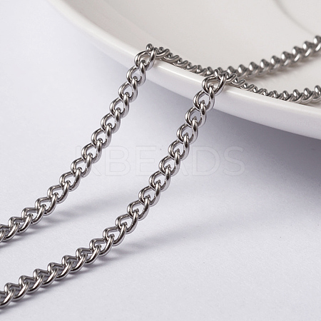 Tarnish Resistant 304 Stainless Steel Twisted Chains Curb Chains CHS-H007-38P-1