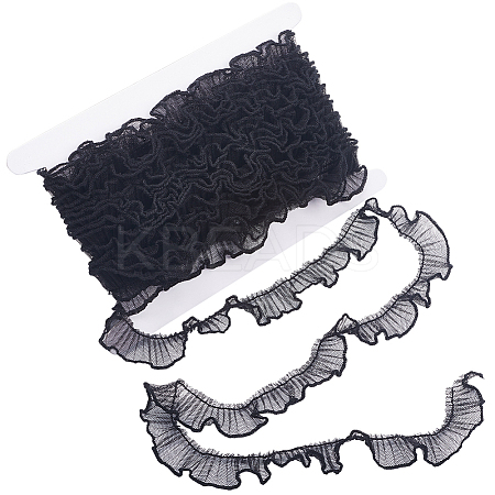 10 Yards Polyester Pleated Lace Trim OCOR-GF0003-52B-1