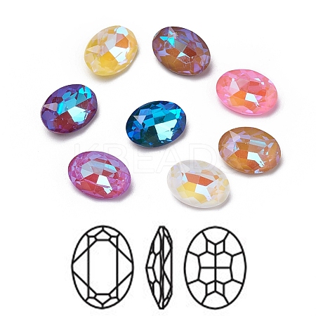 Glass Rhinestone Cabochons X-RGLA-I002-A03-1