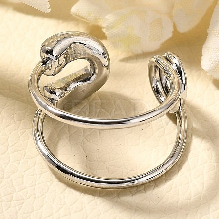 304 Stainless Steel Open Cuff Rings for Women RJEW-A054-01P-1