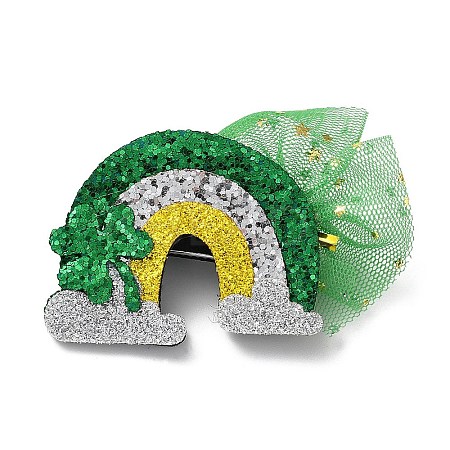 Saint Patrick's Day Sequins Felt Alligator Hair Clips PHAR-K004-01B-1