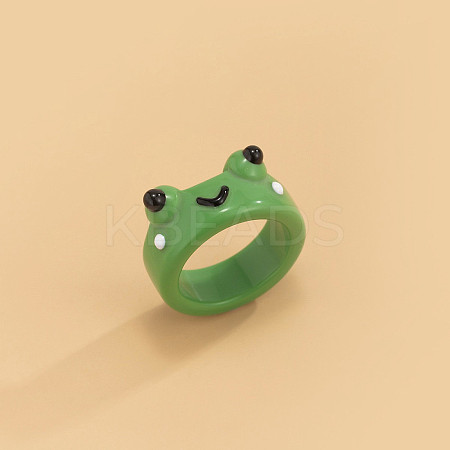 Frog Resin Plain Band Rings for Women Girls FS-WG41763-04-1