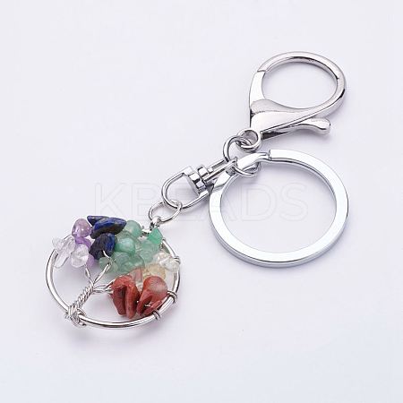 Natural & Synthetic Gemstone Keychain KEYC-P032-C10-1