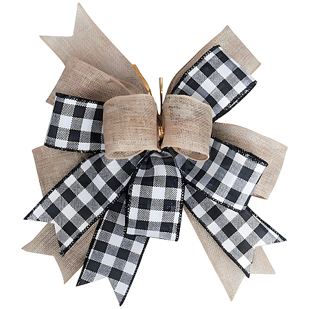 1Pc Christmas Linen Big Bowknot Decorations AJEW-CN0005-55B-1