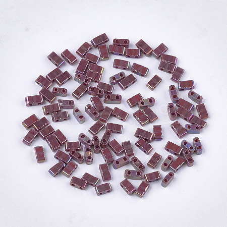 2-Hole Opaque Glass Seed Beads SEED-S023-28B-04-1