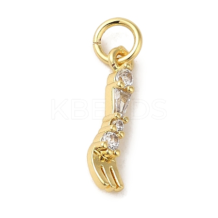 Brass Micro Pave Clear Cubic Zirconia Pendants KK-R162-016A-G-1