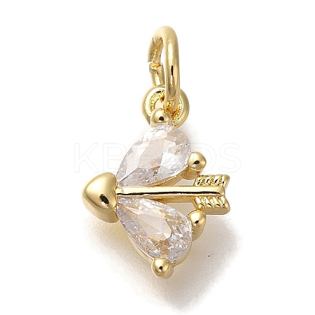 Rack Plating Brass Micro Pave Cubic Zirconia Pendants KK-I720-43G-1