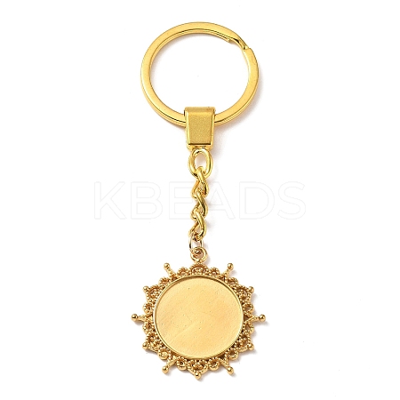 304 Stainless Steel Keychains Component STAS-D373-06G-1