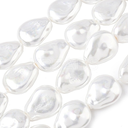 Electroplate Opaque Glass Imitation Pearl Strands EGLA-D302-02F-1
