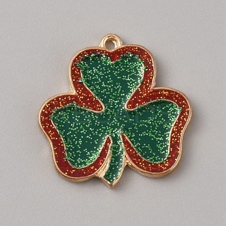 Saint Patrick's Day Alloy Enamel Pendants ENAM-WH0004-04KCG-07-1