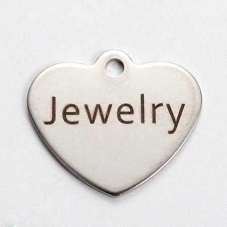 Non-Tarnish 201 Stainless Steel Heart Pendants LS-STAS-L165-C23-1