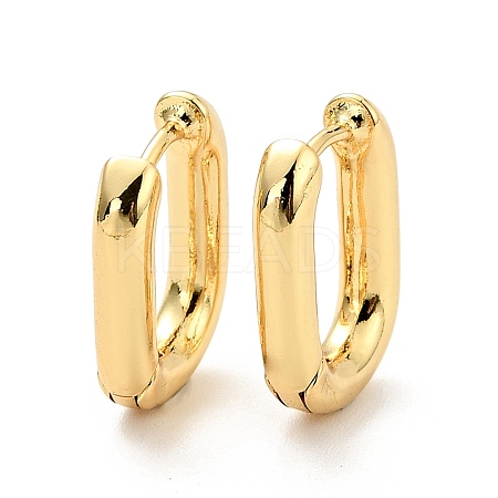 Brass Oval Hoop Earrings for Women LS-EJEW-G297-24G-1
