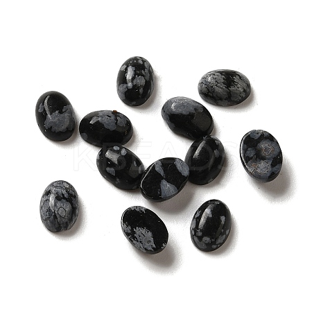 Natural Snowflake Obsidian Cabochons G-F605E-16B-1