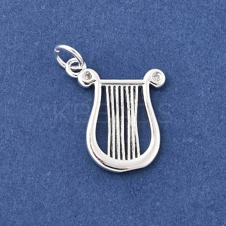 Brass Micro Pave Clear Cubic Zirconia Pendants KK-Z147-18S-1