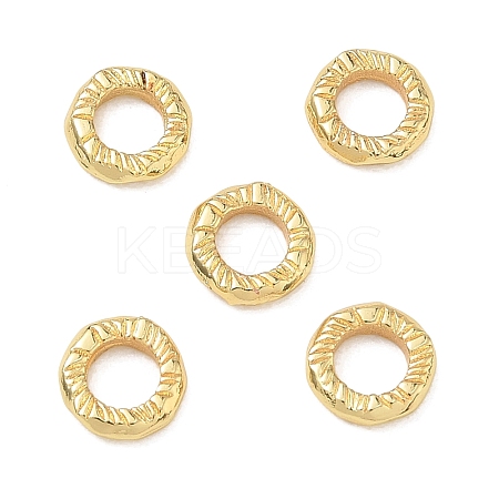 Brass Textured Linking Rings KK-D289-32G-1