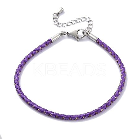 Polyester Cord Braided Bracelet Makings MAK-Z003-01P-20-1