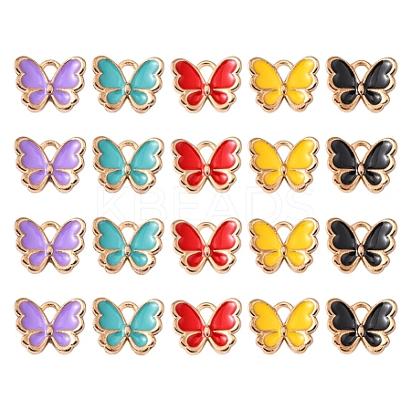 20Pcs 5 Colors Alloy Enamel Charms ENAM-YW0002-04-1