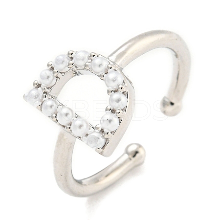 Rack Plating Brass Open Cuff Rings for Women RJEW-F162-01P-D-1