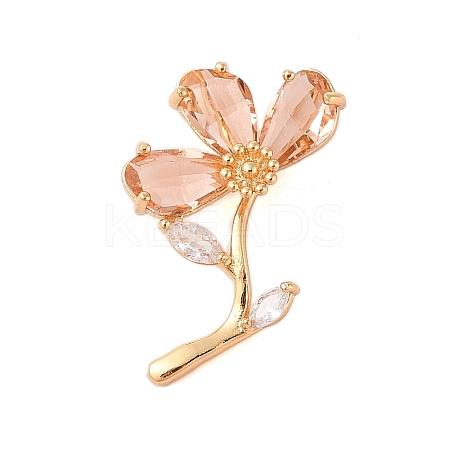 Brass Glass Pendants KK-B100-041G-02-1