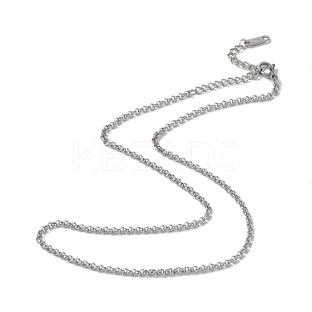 Non-Tarnish 304 Stainless Steel Rolo Chain Necklace for Men Women LS-NJEW-K245-022A-1