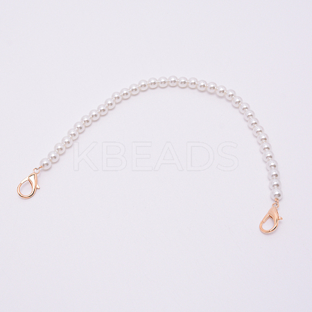 White Acrylic Round Beads Bag Handles FIND-TAC0006-24E-02-1