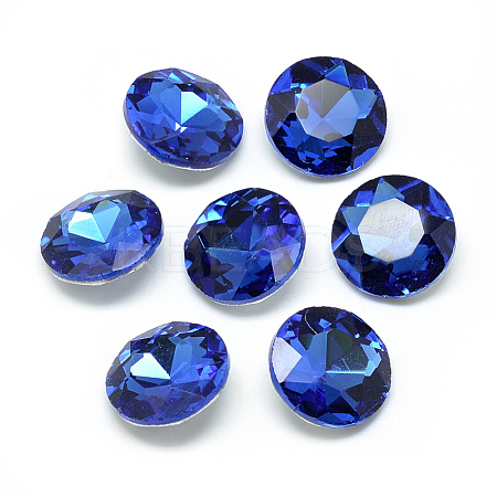 Pointed Back Glass Rhinestone Cabochons RGLA-T029-10mm-12-1