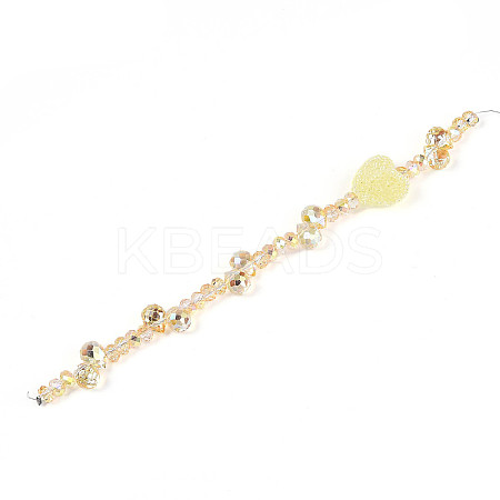 Electroplate Glass and Acrylic Rhinestone Beads Strands MAK-T011-07F-1
