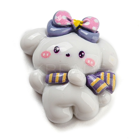 Opaque Resin Cute Puppy Cabochons LS-CRES-P026-B01-1