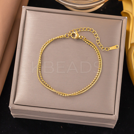 304 Stainless Steel Multi-strand Bracelets LS-BJEW-C110-02G-1