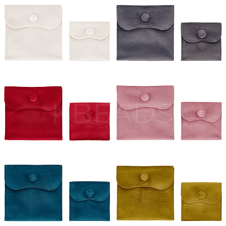 12Pcs 12 Styles Velvet Jewelry Pouches ABAG-AN0001-03-1