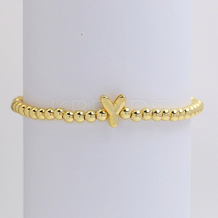 Brass Beaded Stretch Bracelets for Women FS-WG560D0-25-1