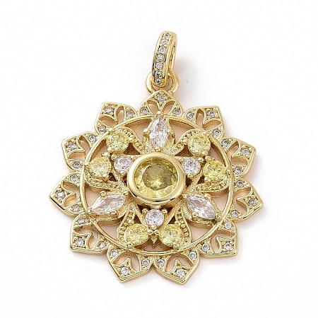 Brass Micro Pave Cubic Zirconia Pendants KK-E068-VF007-1