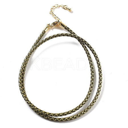 Polyester Cord Braided Necklace Makings MAK-L043-03G-14-1