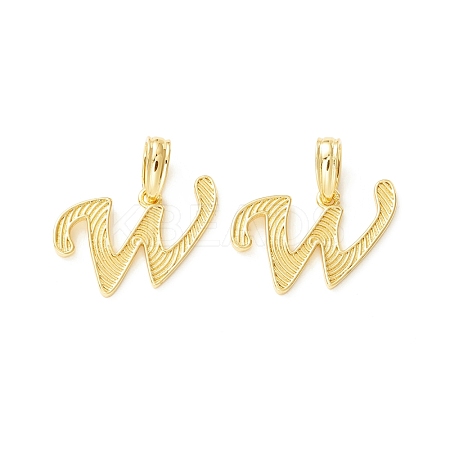 Rack Plating Eco-Friendly Brass Letter Pendants KK-K265-02G-W-1